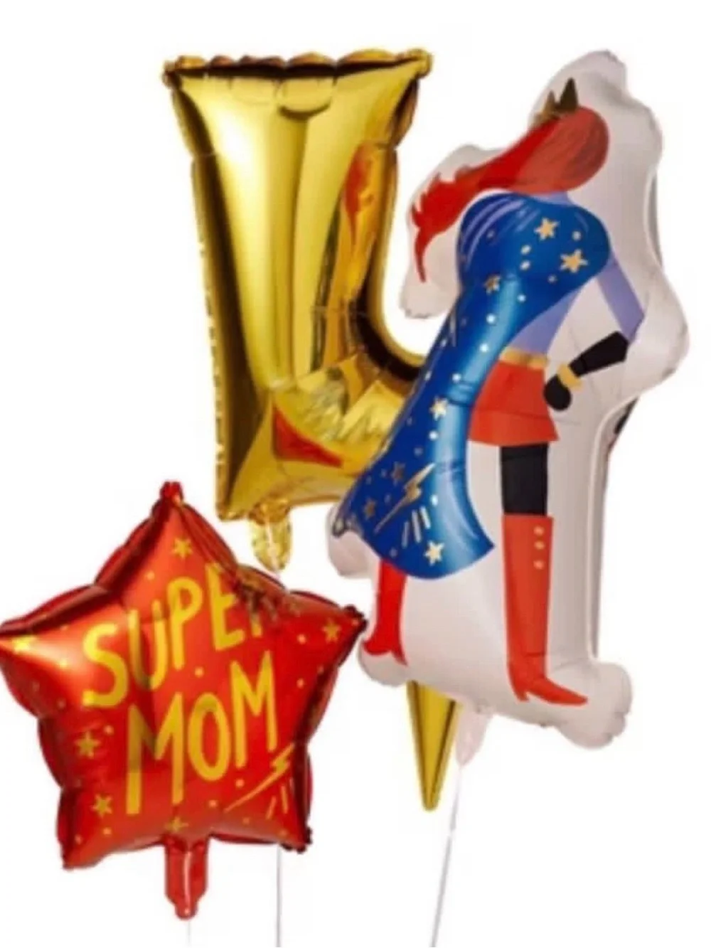 Rifle Paper Co. Super Mom Foil Balloon Set - Red, Gold, Blue, White